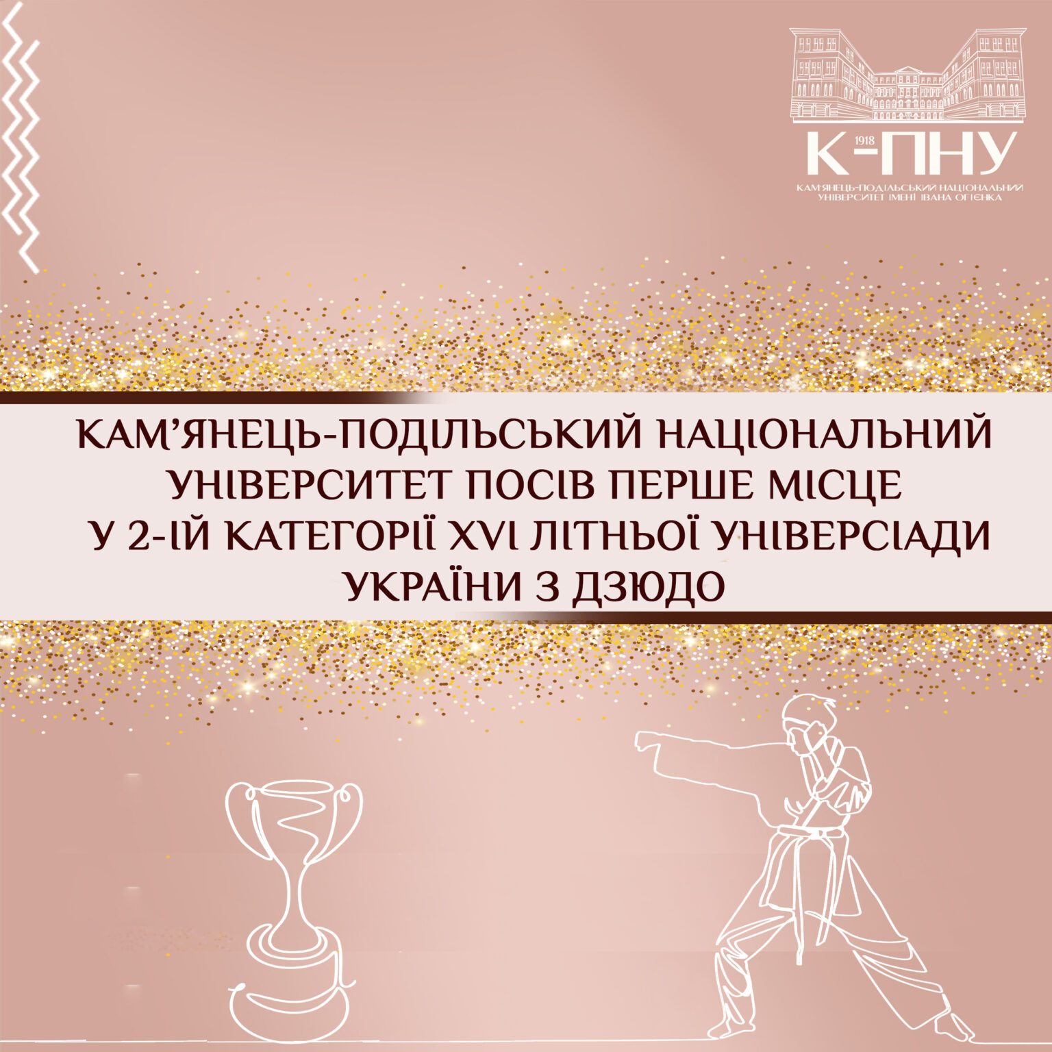 Кам’янець-Подільський національний університет посів перше місце у 2-ій категорії XVI літньої Універсіади України з дзюдо